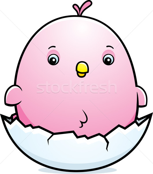 Cartoon Baby Pink Parakeet Egg Stock photo © cthoman