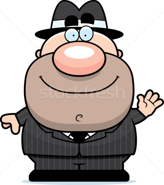 Waving Cartoon Mobster Stock photo © cthoman