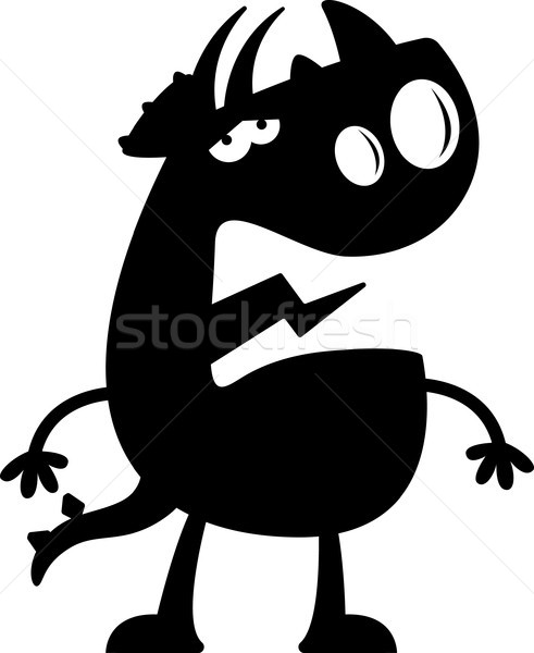 Cartoon Triceratops Silhouette Sad Stock photo © cthoman