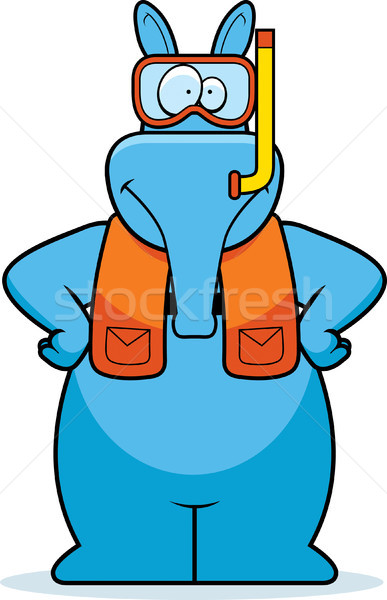 Karikatur Schnorcheln Illustration tragen Gang blau Stock foto © cthoman