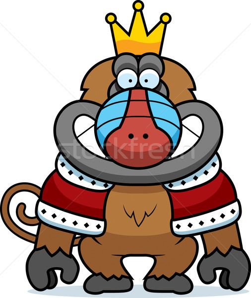 Cartoon бабуин царя иллюстрация корона зубов Сток-фото © cthoman