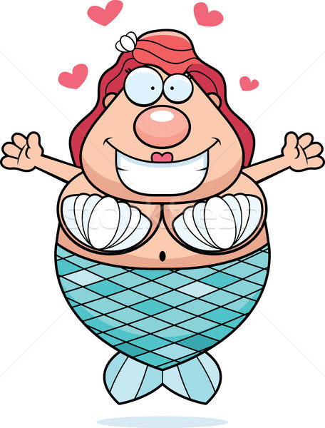Cartoon Mermaid Hug Stock photo © cthoman