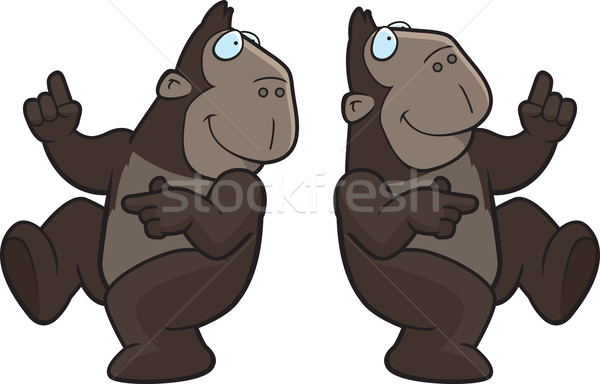 обезьяна танцы счастливым Cartoon улыбаясь Сток-фото © cthoman