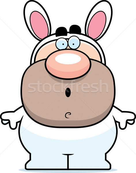 удивленный Пасхальный заяц Cartoon иллюстрация человека кролик Сток-фото © cthoman