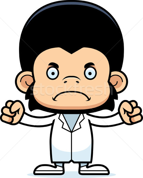 Cartoon Angry Doctor Chimpanzee Stock photo © cthoman