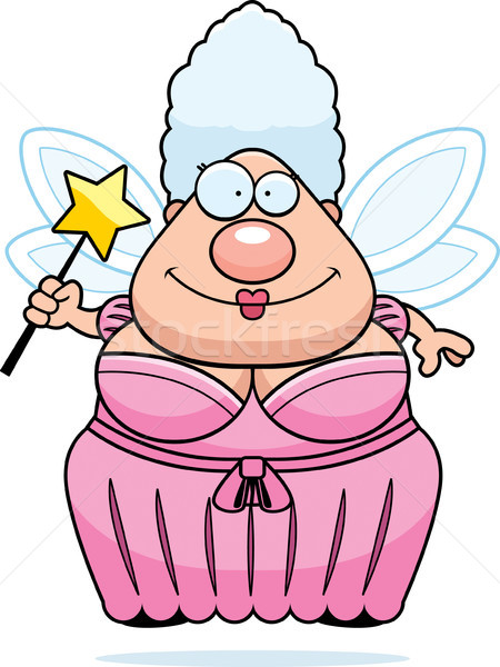фея Cartoon счастливым крыльями платье человек Сток-фото © cthoman