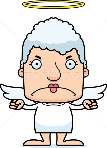 Cartoon arrabbiato angelo donna guardando Foto d'archivio © cthoman