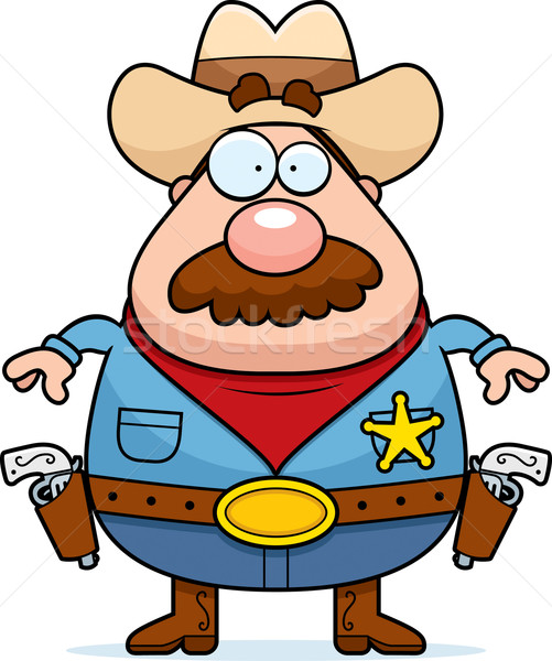 Cartoon шериф Постоянный орудий человека прав Сток-фото © cthoman