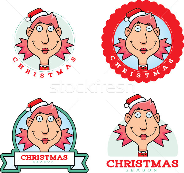 Cartoon elf christmas grafische illustratie Stockfoto © cthoman