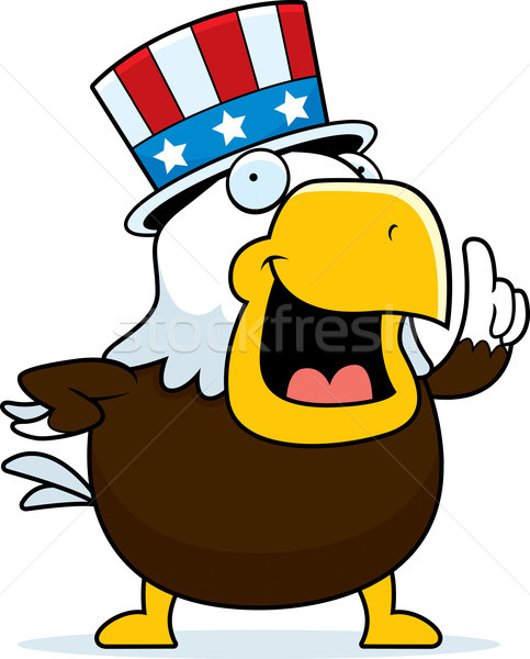 Patriotic chel vultur desen animat american pălărie Imagine de stoc © cthoman