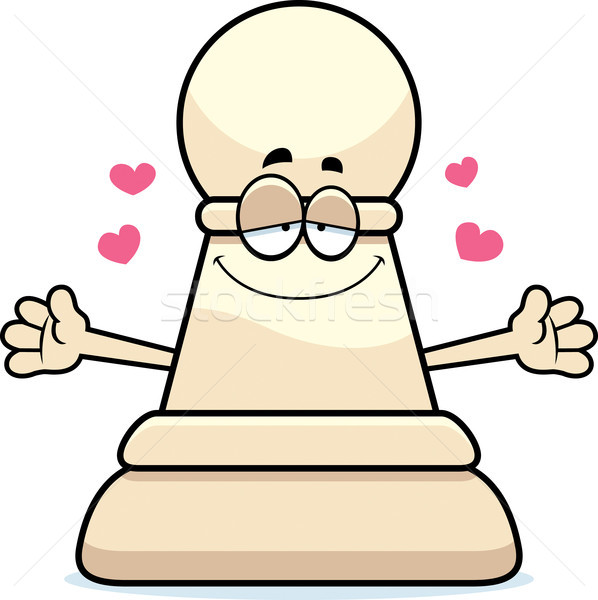 Cartoon schaken pion knuffel illustratie schaakstuk Stockfoto © cthoman
