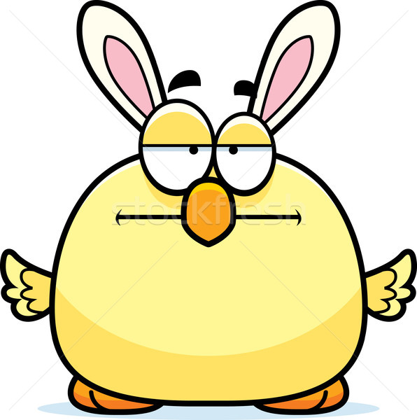 Annoiato cartoon coniglio pasquale chick illustrazione guardando Foto d'archivio © cthoman