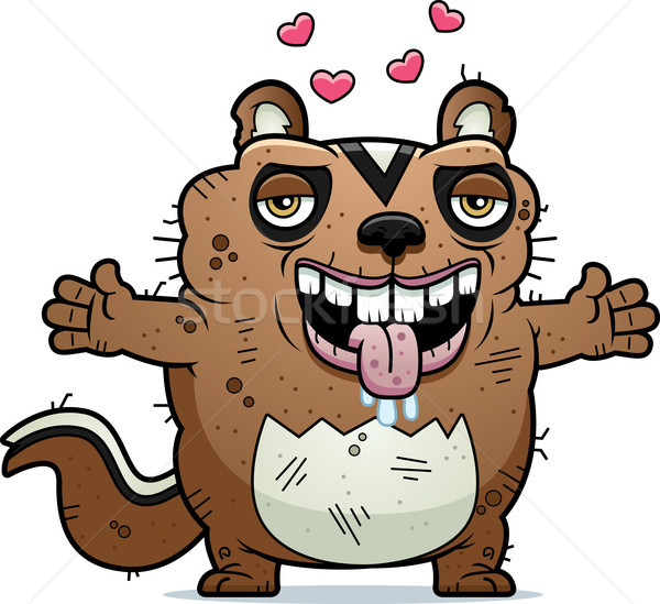 Cartoon Ugly Chipmunk Hug Stock photo © cthoman