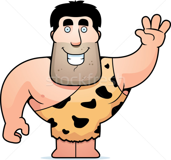 Caveman Waving Stock photo © cthoman