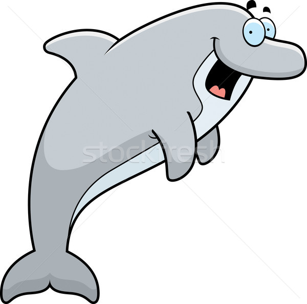Cartoon delfino jumping sorridere Foto d'archivio © cthoman
