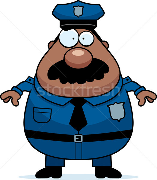Polícia bigode desenho animado ilustração policial homem Foto stock © cthoman