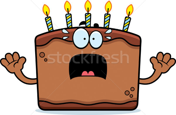 Ijedt rajz születésnapi torta illusztráció néz születésnap Stock fotó © cthoman