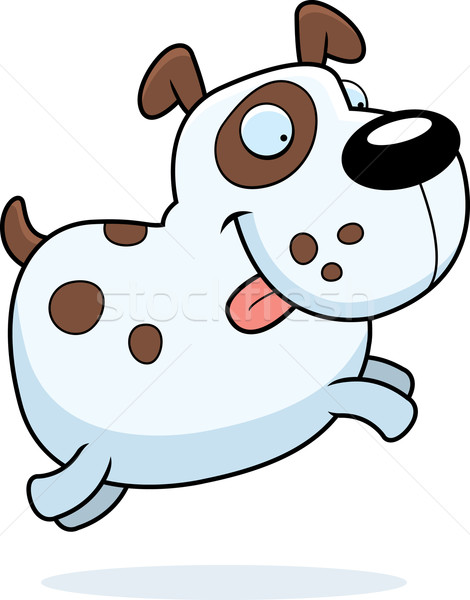 Cane jumping felice cartoon sorridere Foto d'archivio © cthoman