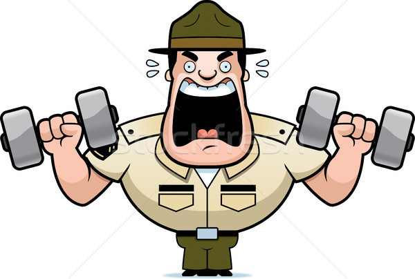 Cartoon дрель сержант весов иллюстрация Сток-фото © cthoman
