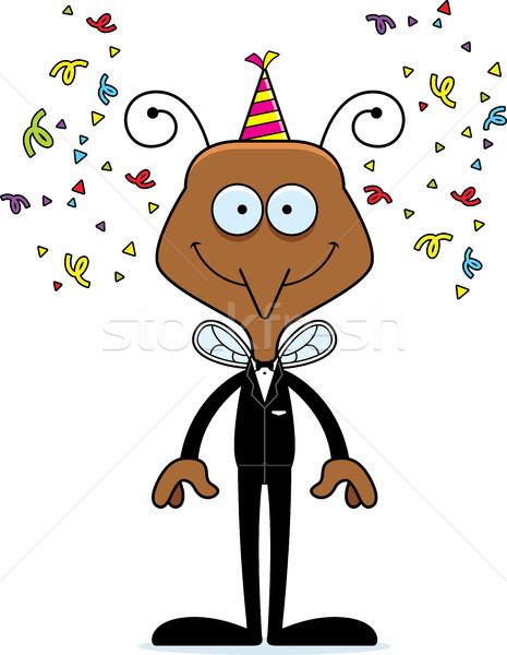Desenho animado sorridente festa mosquito feliz animal Foto stock © cthoman