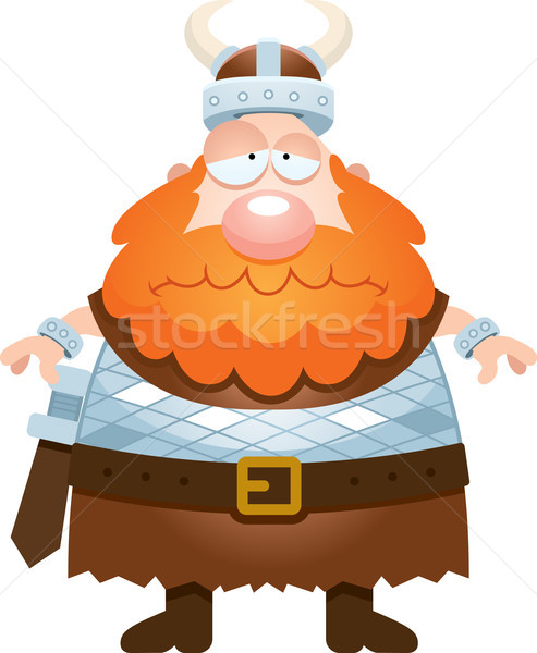 Triste cartoon viking illustration regarder personne [[stock_photo]] © cthoman