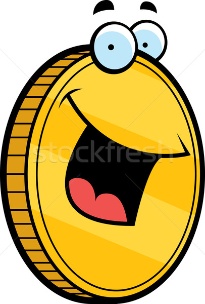 Moeda de ouro sorridente desenho animado feliz financiar Foto stock © cthoman