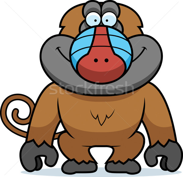 Cartoon бабуин иллюстрация улыбаясь графических Сток-фото © cthoman
