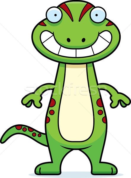 Happy Cartoon Gecko Stock photo © cthoman