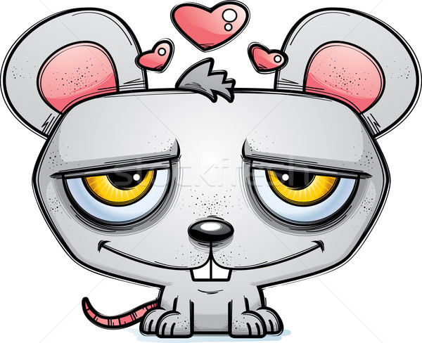 Little Cartoon Mouse in Love Stock photo © cthoman