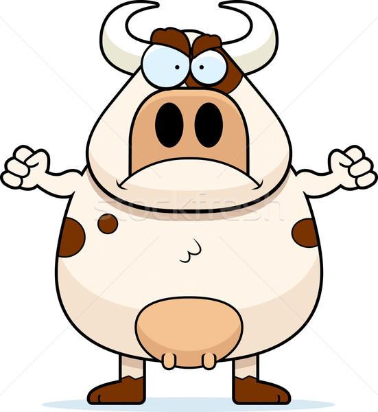 Deli inek karikatür öfkeli Stok fotoğraf © cthoman