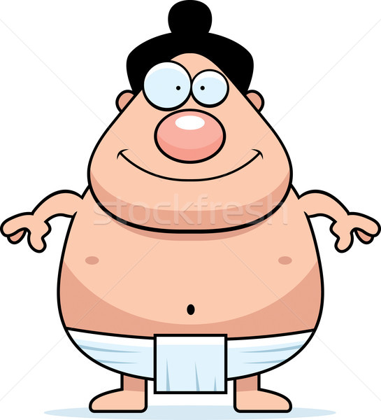 Sumo wrestler sorridere felice cartoon piedi Foto d'archivio © cthoman