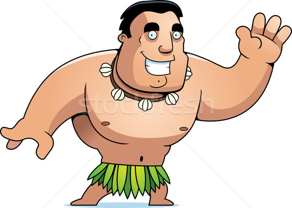 Cartoon Islander Waving Stock photo © cthoman