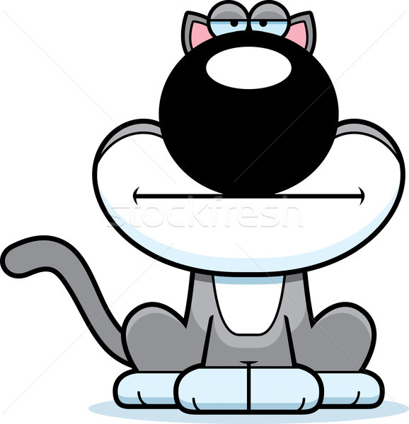 [[stock_photo]]: Cartoon · chat · s'ennuie · illustration