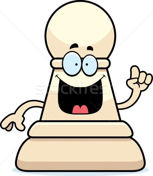 [[stock_photo]]: Cartoon · échecs · pion · idée · illustration