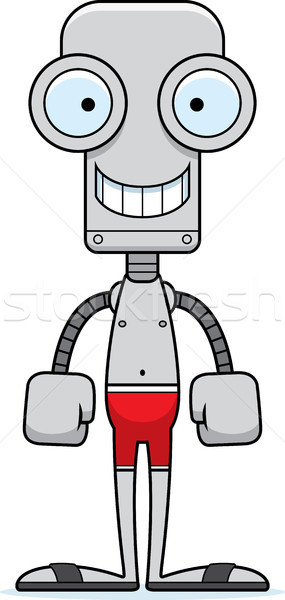 Desen animat zâmbitor robot costum de baie Imagine de stoc © cthoman