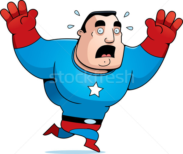 Cartoon Superhero Scared Stock photo © cthoman