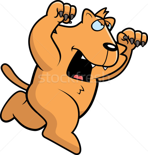 Karikatur Katze läuft angreifen Krallen heraus Stock foto © cthoman