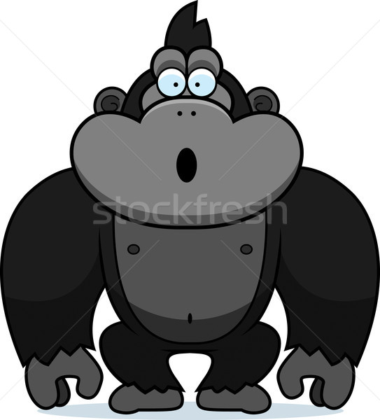 大猩猩 感到驚訝 漫畫 插圖 看 動物 商業照片 © cthoman