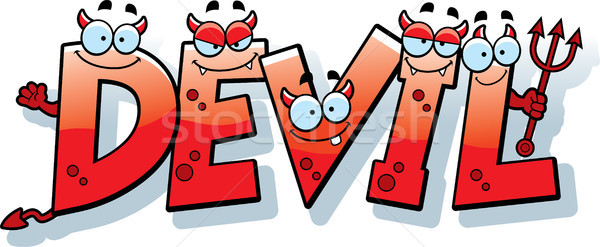 Cartoon Devil Text Stock photo © cthoman