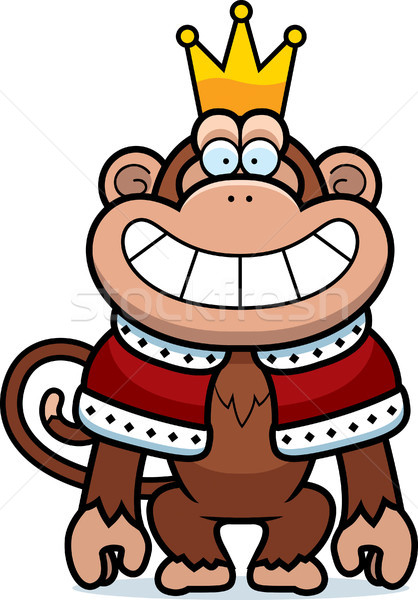 Stock fotó: Rajz · majom · király · illusztráció · korona · fogak