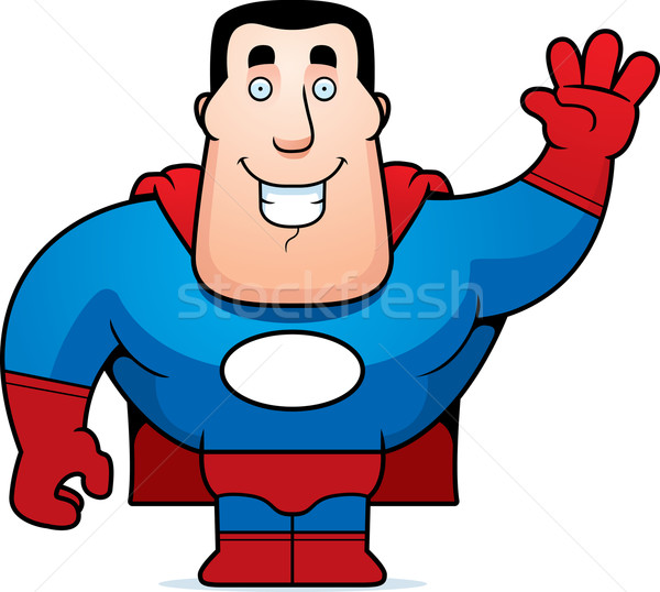 Süper kahraman mutlu karikatür gülen adam Stok fotoğraf © cthoman