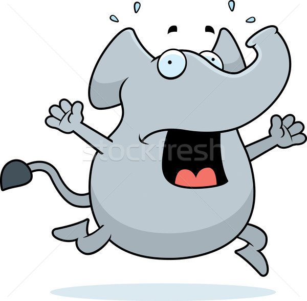 Elefante panico cartoon esecuzione animale Foto d'archivio © cthoman