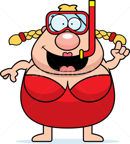 Cartoon женщину Подводное плавание трубка маске человек Сток-фото © cthoman