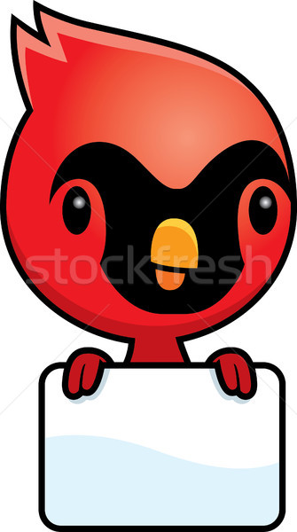 Cartoon Baby Cardinal Sign Stock photo © cthoman