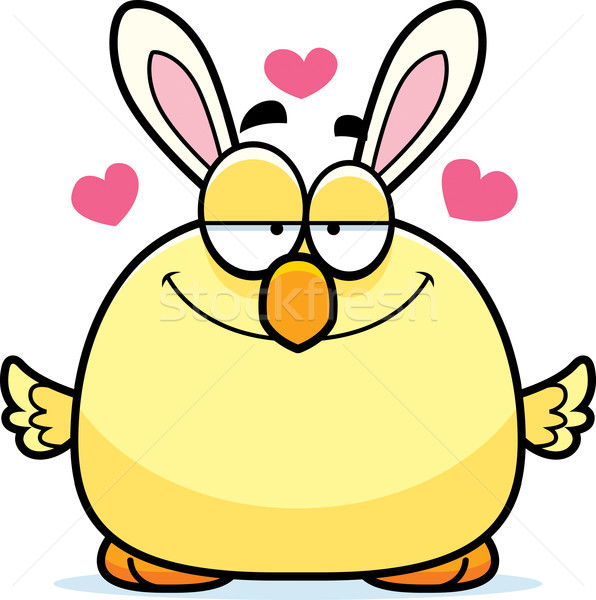 Cartoon Easter Bunny Chick in Love Stock photo © cthoman