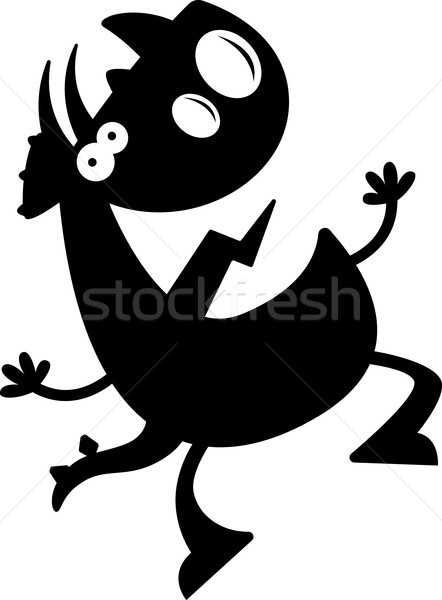 Cartoon Triceratops Silhouette Jumping Stock photo © cthoman