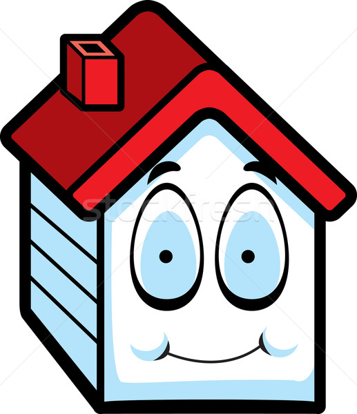Huis glimlachend cartoon witte huis gelukkig home Stockfoto © cthoman