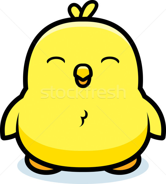 Desenho animado bebê pintinho sorridente feliz frango Foto stock © cthoman