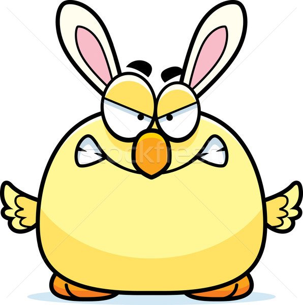 憤怒 漫畫 復活節兔子 小雞 插圖 看 商業照片 © cthoman