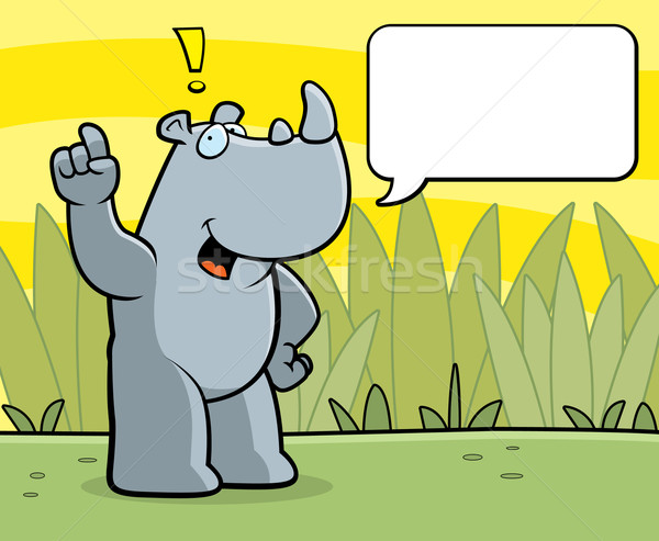 Rhino parler heureux cartoon souriant jungle [[stock_photo]] © cthoman